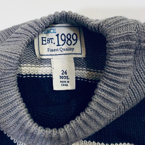 🌟HP🌟Classic Navy & Gray Pullover Striped Sweater - Picture 5 of 7